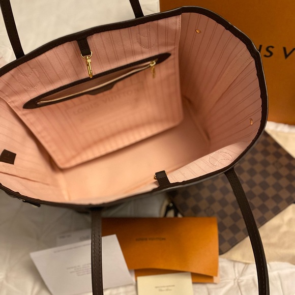 Louis Vuitton Neverful MM Damier Ebene Rose Ballerine - Picture 7 of 12